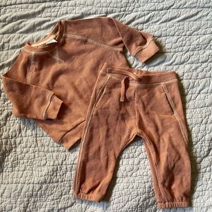 ZARA Baby - Overlock Waffle Weave Set, Baby Girl, Baby Boy, Unisex, Size 9-12 mo